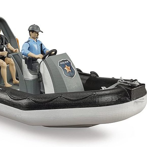 Bruder | Toys | Bruder 62733 Bworld Police Boat With Rotating Beacon